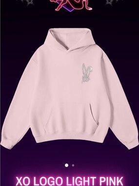 LOGO by Lori Goldstein Light Pink Hoodie with Bunny Logo